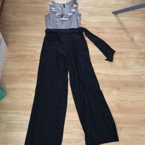 Anthropologie grey/black jumpsuit